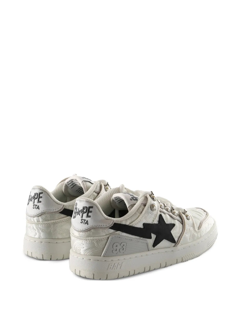 A BATHING APE Star Studded — White — Size US M 3.5 - US W 5 — Back View