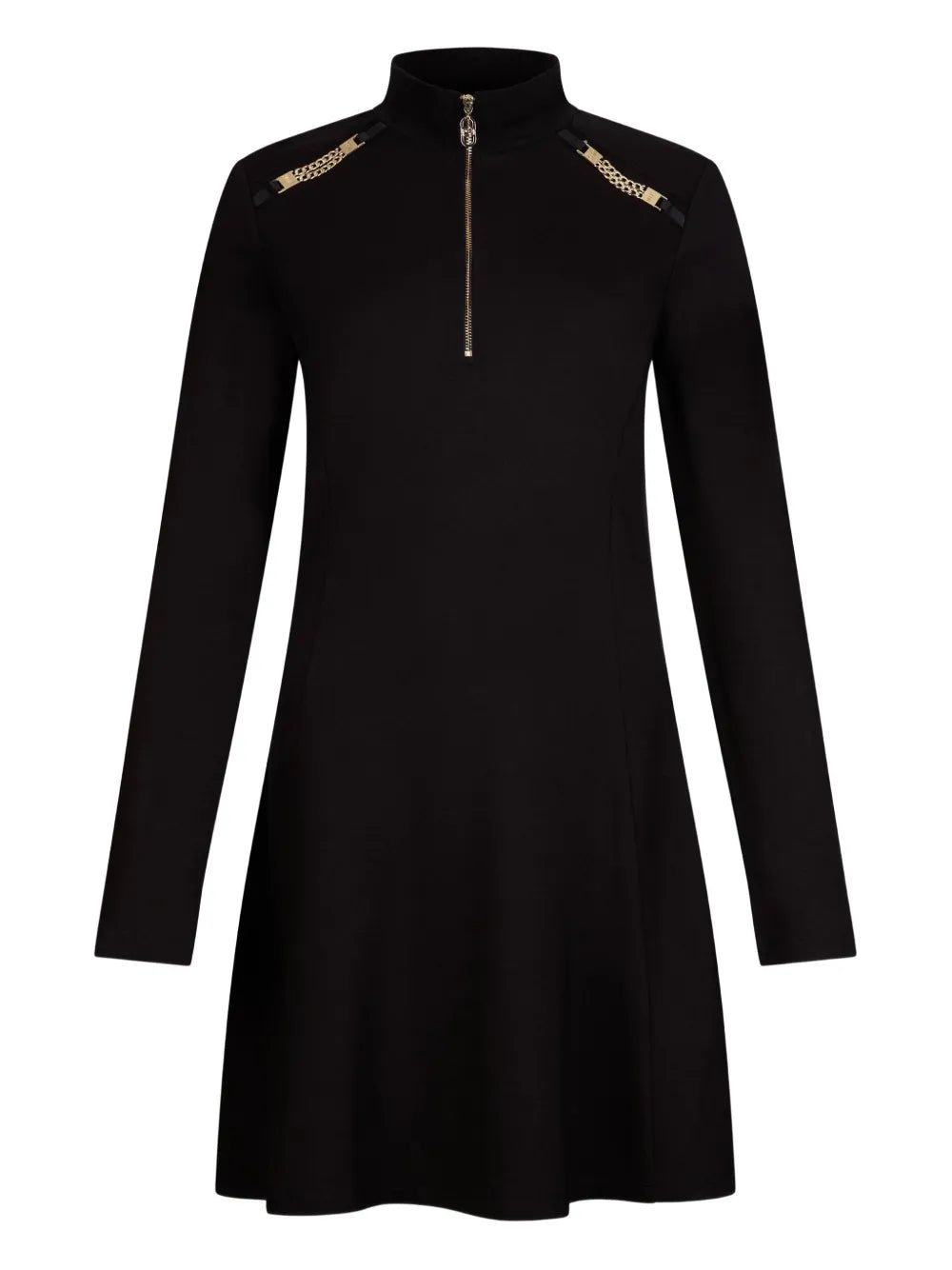Liu Jo Half Zip Knitted Dress — Black — Size S — Front View
