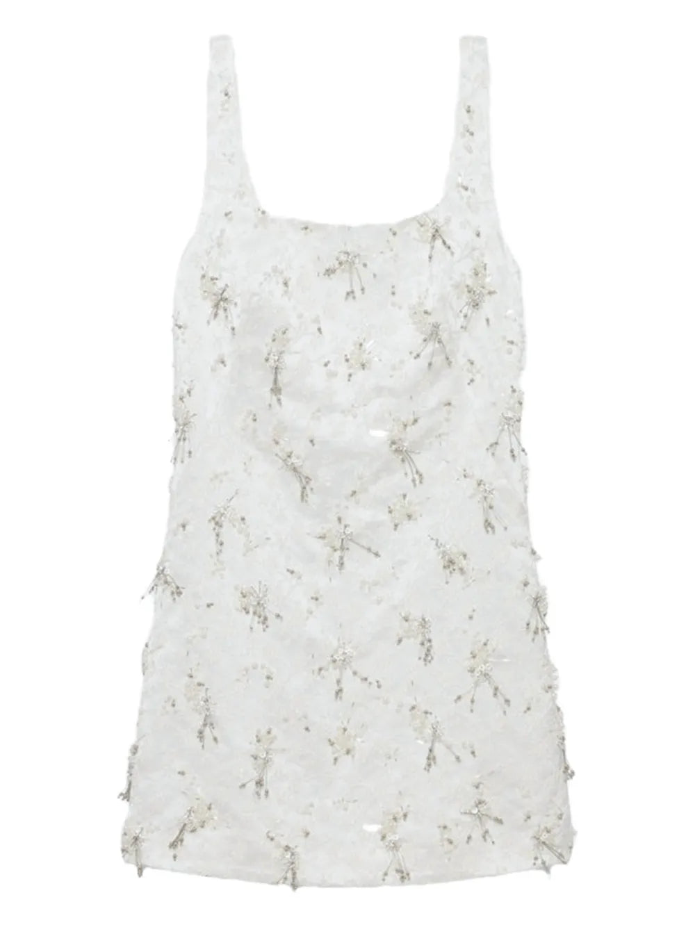 Simkhai Viva Beaded Mini Dress — White — Size XS — Front View