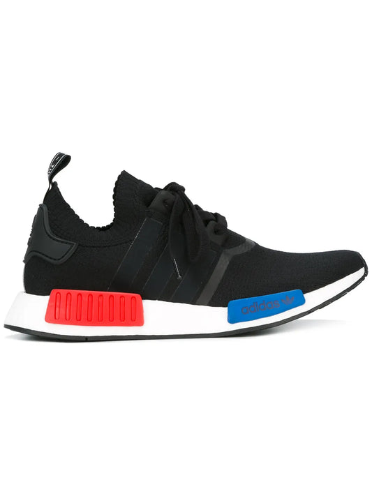 adidas Nmd R1 Primeknit Og Black/Red/Blue Sneakers — Same as shown — Size US M 4.5 - US W 6 — Front View