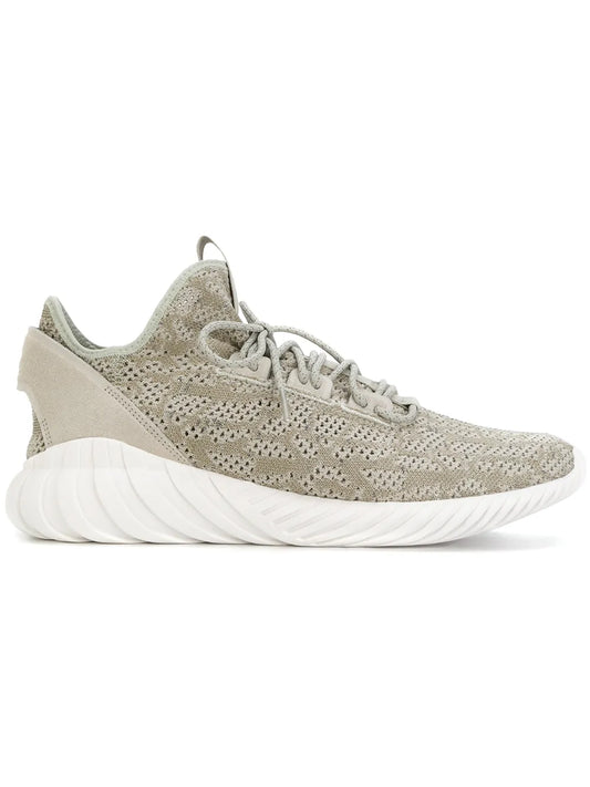 adidas Tubular Doom Sock Pk Sneakers — Olive Green — Size US M 5 - US W 6.5 — Front View