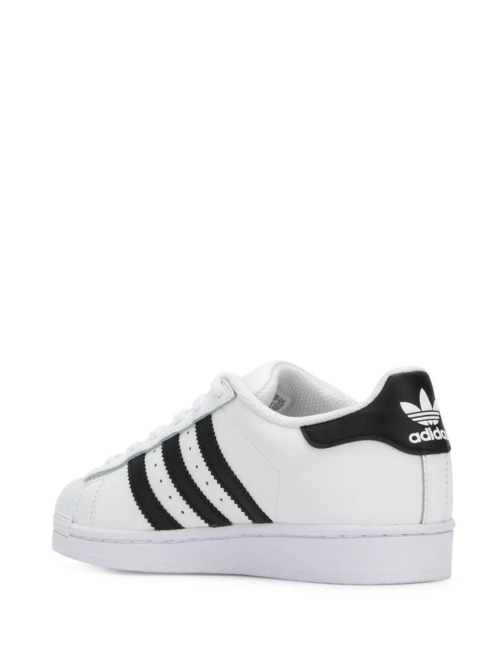 adidas Superstar White/Black/Gold Sneakers — Black/White — Size US M 9.5 - US W 11 — Back View