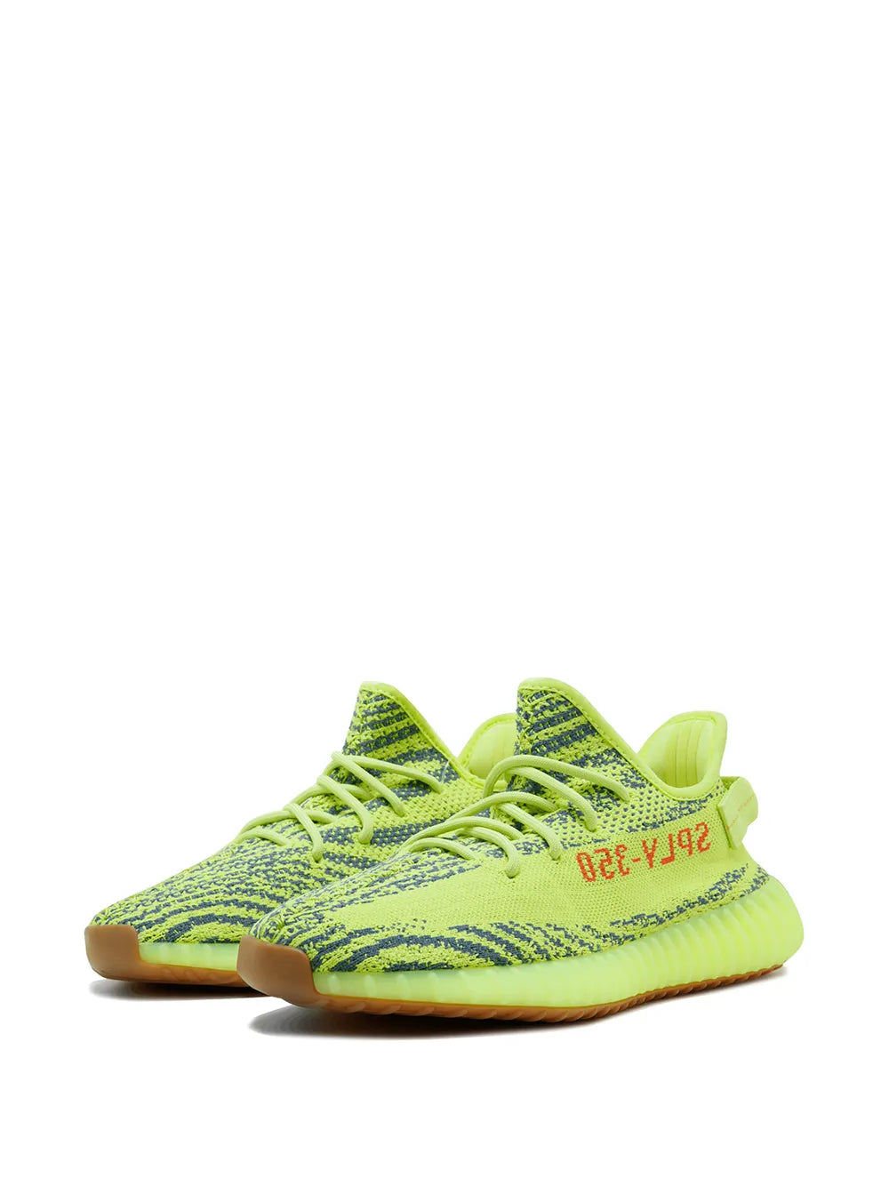 adidas Yeezy Boost 350 V2 Semi Frozen Sneakers — Neon Green — Size US M 5.5 - US W 7 — Side View
