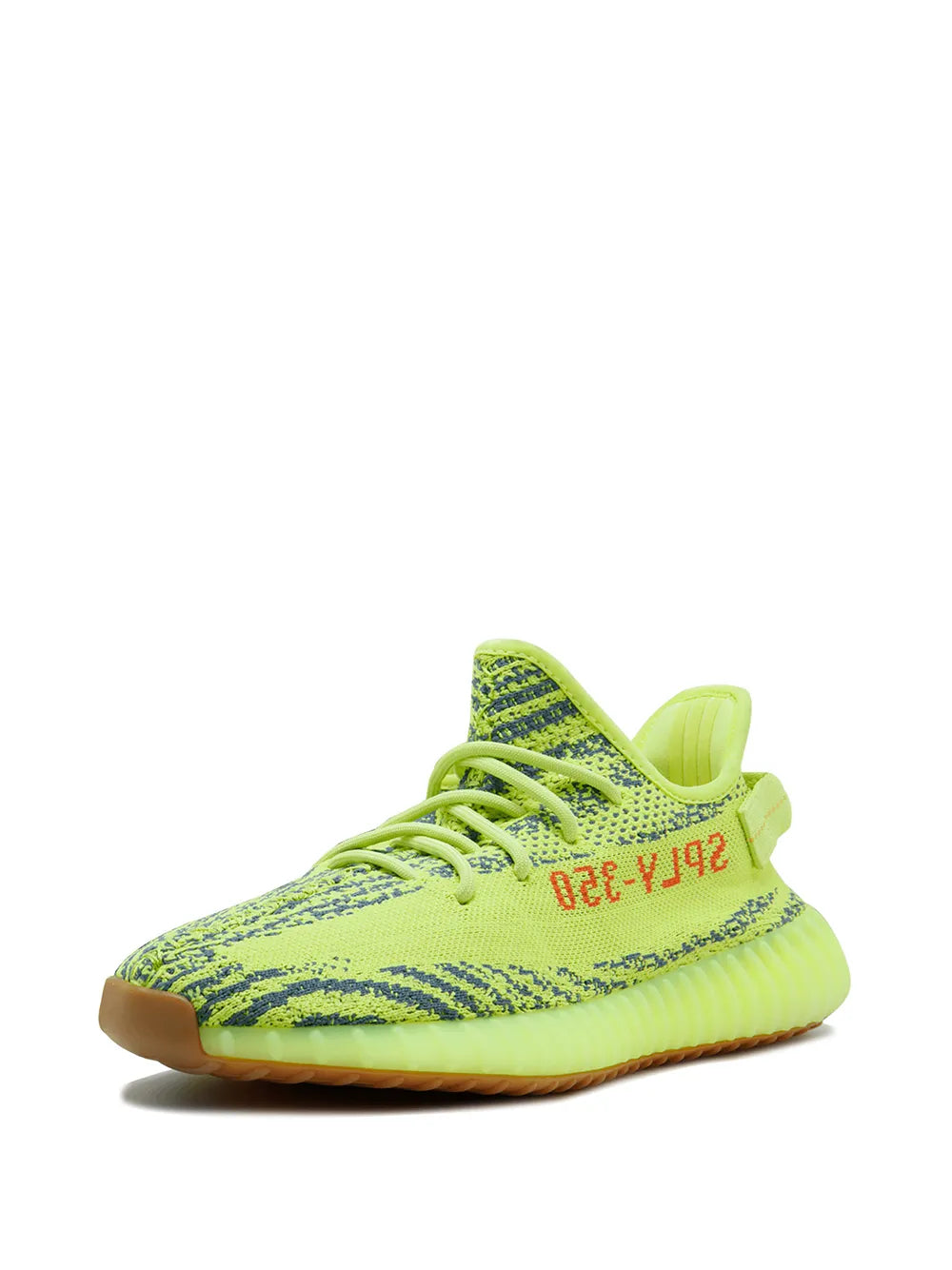 adidas Yeezy Boost 350 V2 Semi Frozen Sneakers — Neon Green — Size US M 5.5 - US W 7 — Top View