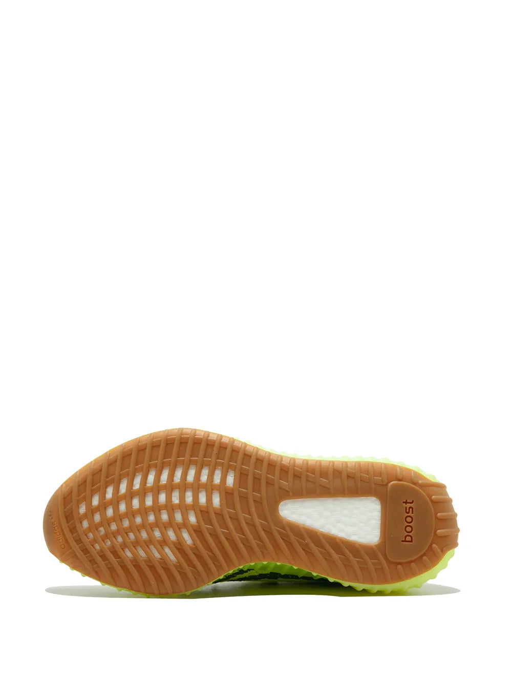 adidas Yeezy Boost 350 V2 Semi Frozen Sneakers — Neon Green — Size US M 5.5 - US W 7 — Detail View
