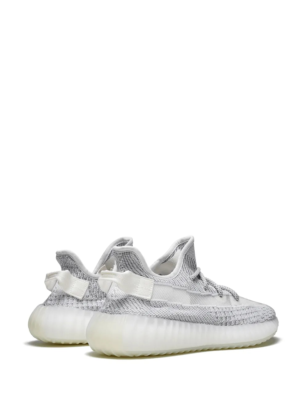 adidas Yeezy Boost 350 V2 Reflective Static Sneakers — White/Grey — Size US M 5.5 - US W 7 — Back View