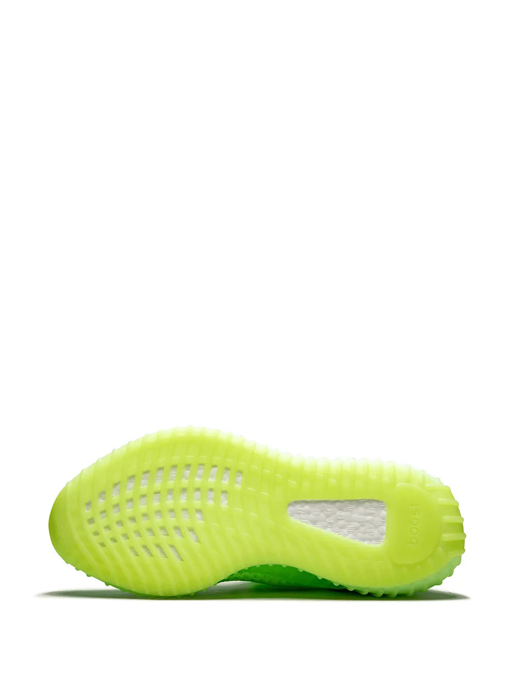 adidas Yeezy Boost 350 V2 Glow In The Dark Sneakers — Fluorescent Green — Size US M 5.5 - US W 7 — Top View