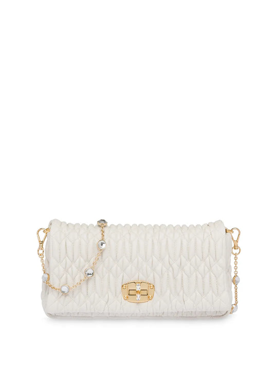 Miu Miu Miu Crystal Matelasse Shoulder Bag — Same as shown — Size One Size — Front View