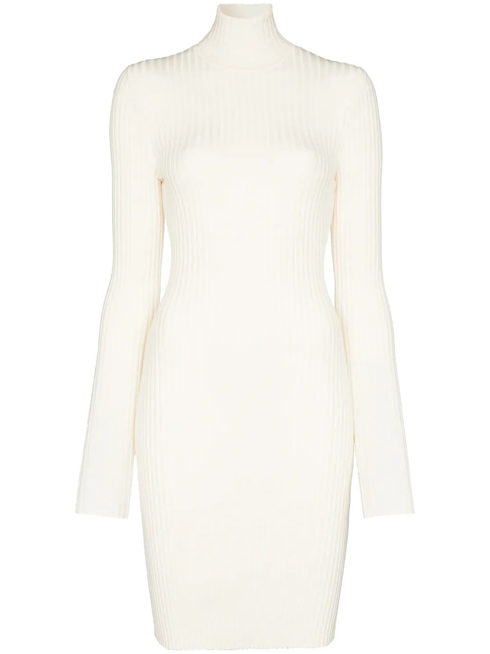 Wolford Ribbed Knit Fitted Mini Dress — White — Size M — Front View