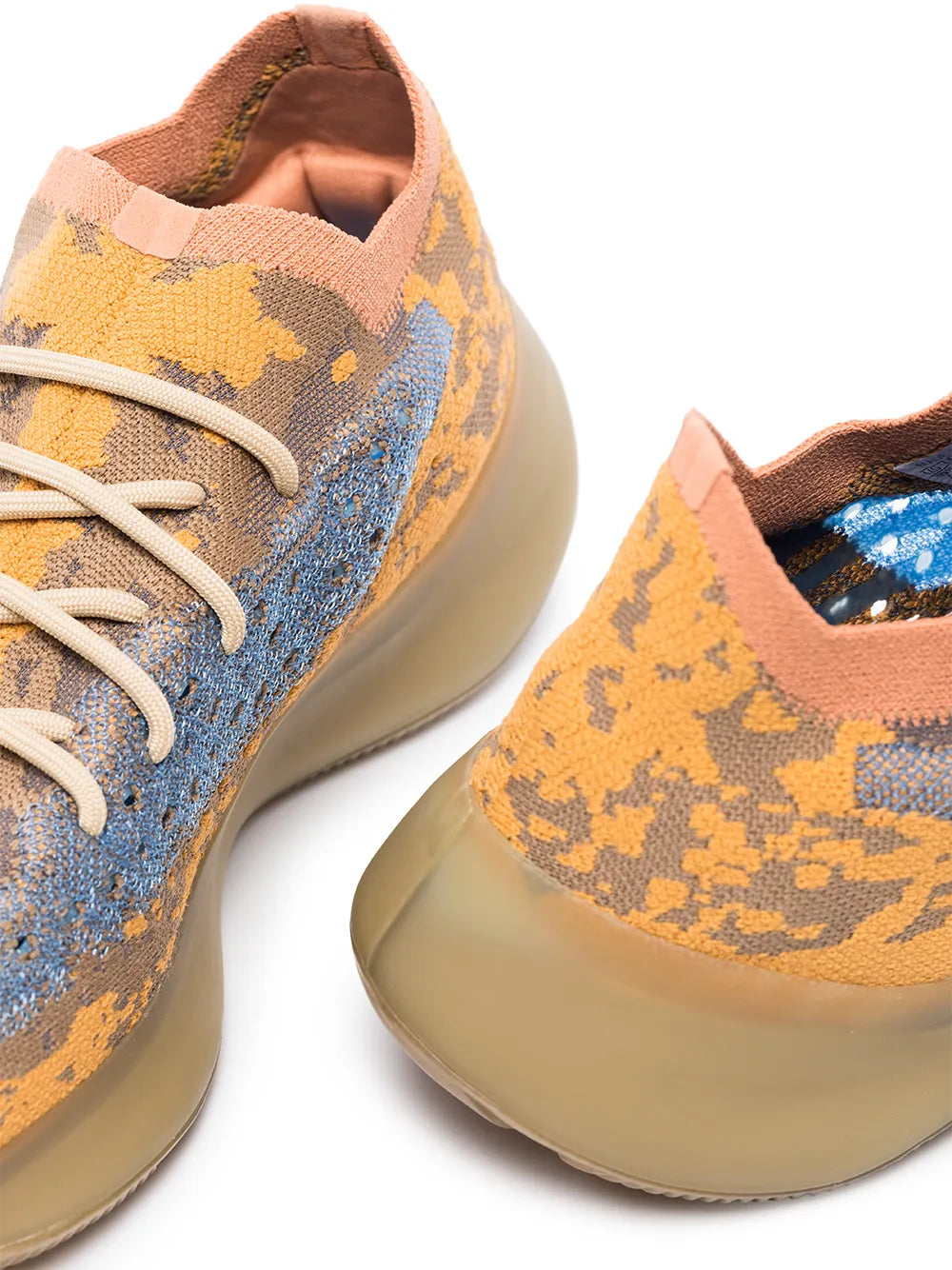 adidas Yeezy Boost 380 Blue Oat Sneakers — Orange/Brown/Blue — Size US M 7.5 - US W 9 — Back View