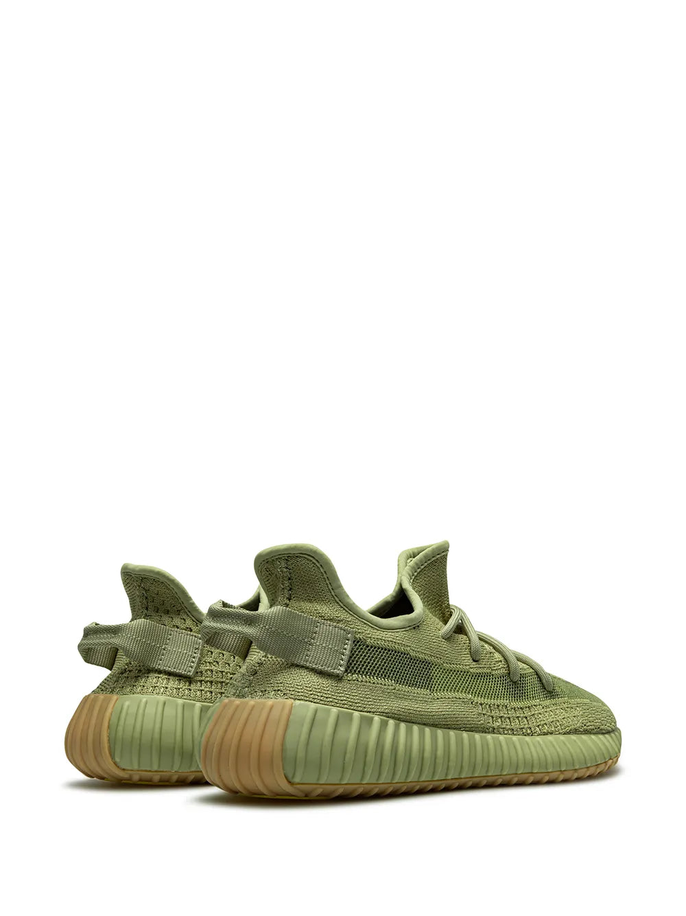 adidas Yeezy Boost 350 V2 Sulfur Sneakers — Sulfur Green — Size US M 5.5 - US W 7 — Back View