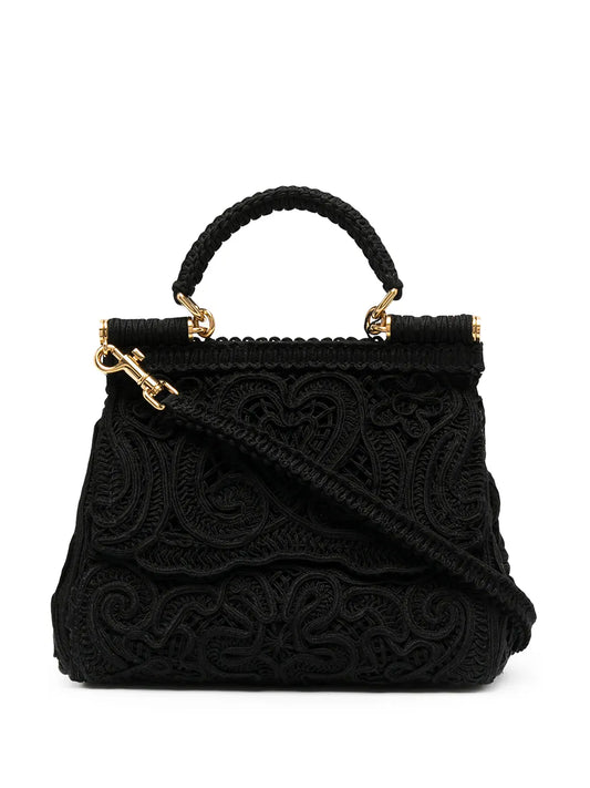 Dolce Gabbana Small Sicily Lace Top Handle Bag — Same as shown — Size One Size — Front View