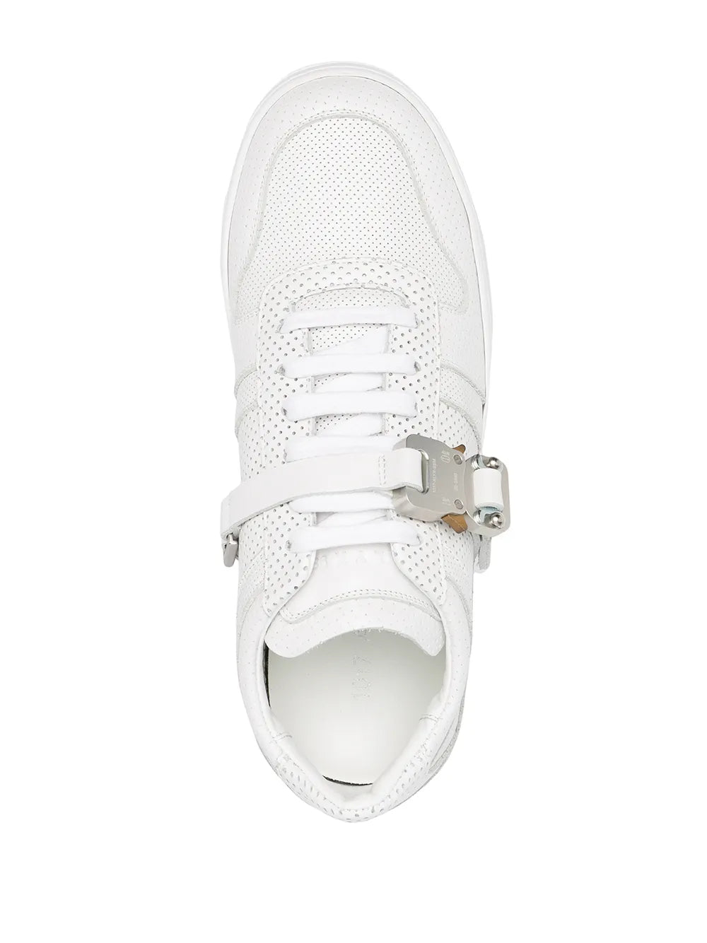 1017 Alyx 9Sm Signature Buckle Sneakers — White — Size US M 3.5 - US W 5 — Top View