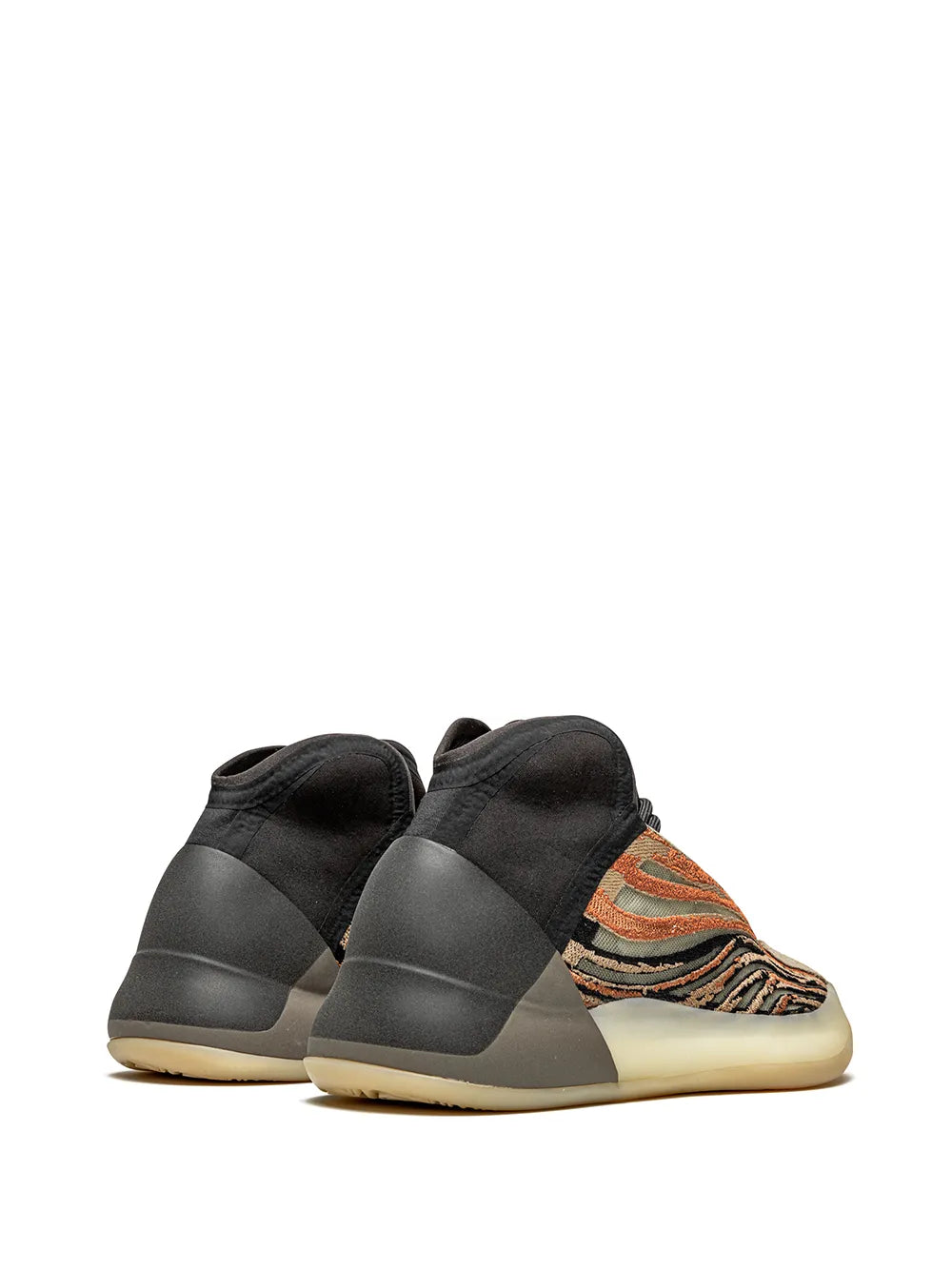 adidas Yeezy Qntm Flash Orange Sneakers — Black/Beige — Size US M 3.5 - US W 5 — Back View