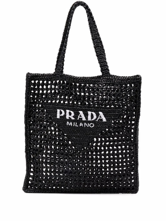 Prada Interwoven Design Logo Print Shoulder Bag — Same as shown — Size One Size — Front View