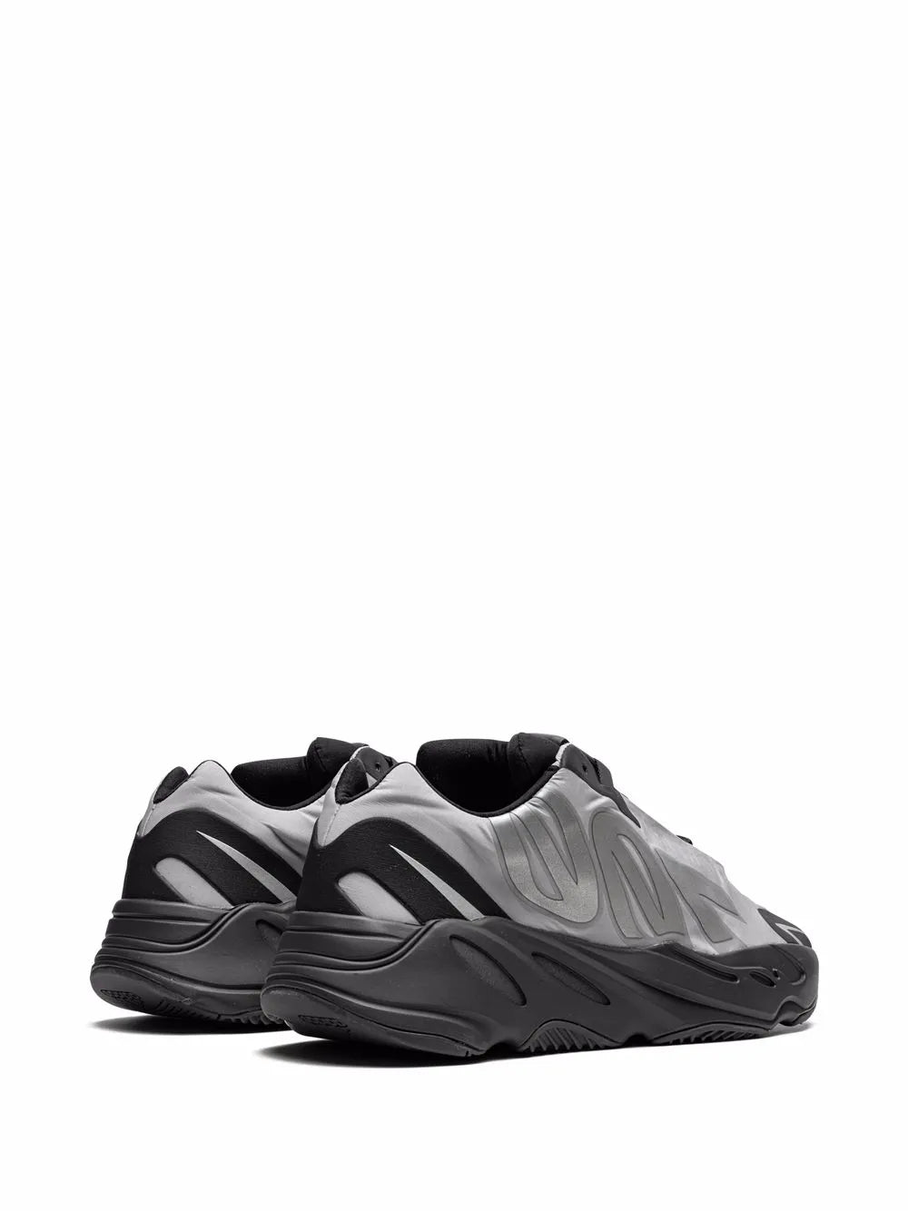 adidas Yeezy 700 Mnvn Metallic Sneakers — Silver-Tone/Black — Size US M 9 - US W 10.5 — Back View