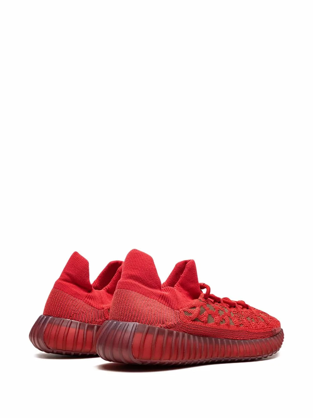 adidas Yeezy Boost 350 V2 Cmpct Slate Red Sneakers — Red — Size US M 5.5 - US W 7 — Back View