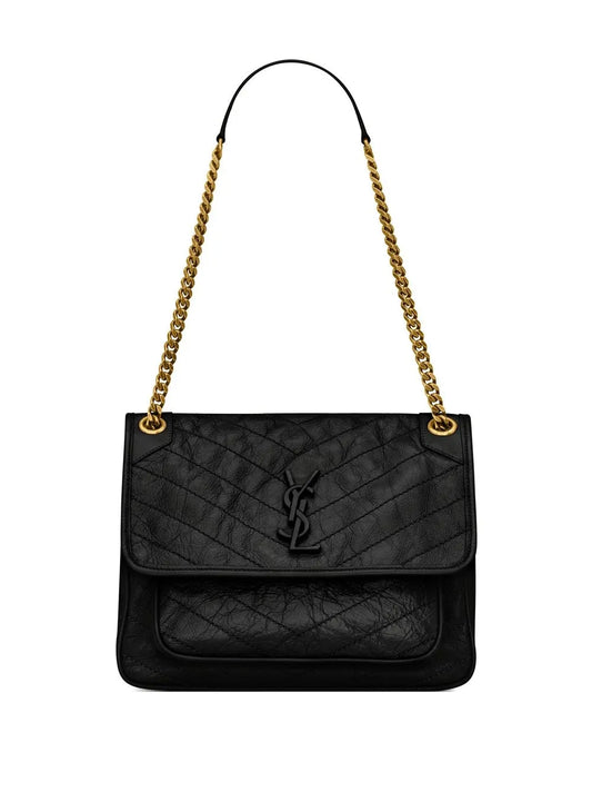 Saint Laurent Niki Logo Lettering Shoulder Bag — Same as shown — Size One Size — Front View