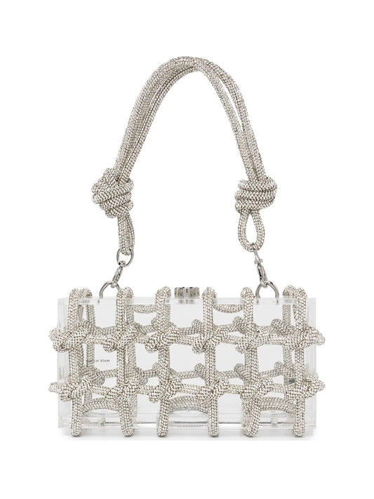 Cult Gaia Bess Crystal Embellished Shoulder Bag — Same as shown — Size One Size — Front View