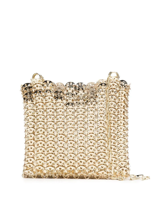 Rabanne Gold Iconic Chain 1969 Cross Body Bag — Same as shown — Size One Size — Front View