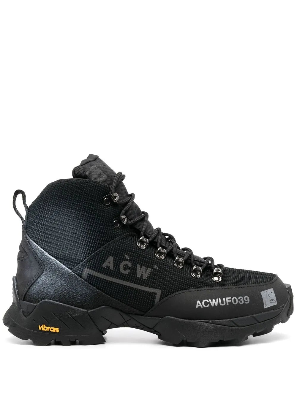 A-Cold-Wall* Logo-Print Mesh High-Top Sneakers — Same as shown — Size US M 10 - US W 11.5 — Front View