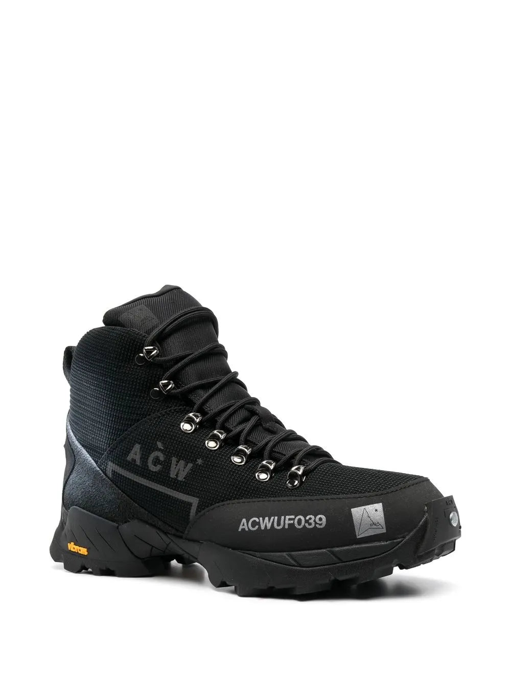 A-Cold-Wall* Logo-Print Mesh High-Top Sneakers — Same as shown — Size US M 10 - US W 11.5 — Side View
