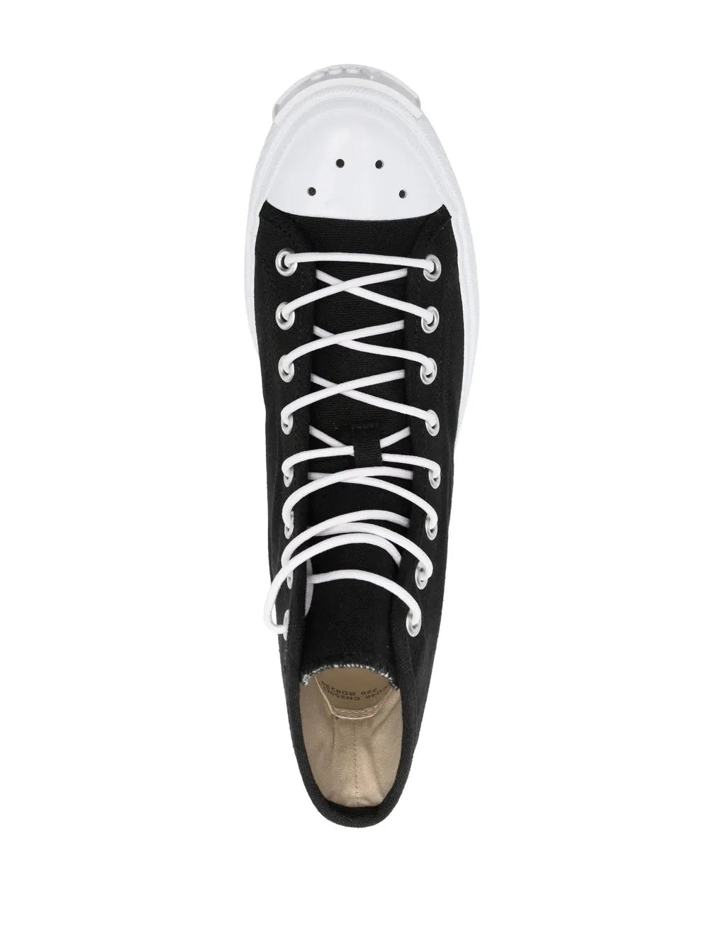 Acne Studios Contrasting Toe-Cap High-Top Sneakers — Black/White — Size US M 11 - US W 12.5 — Top View