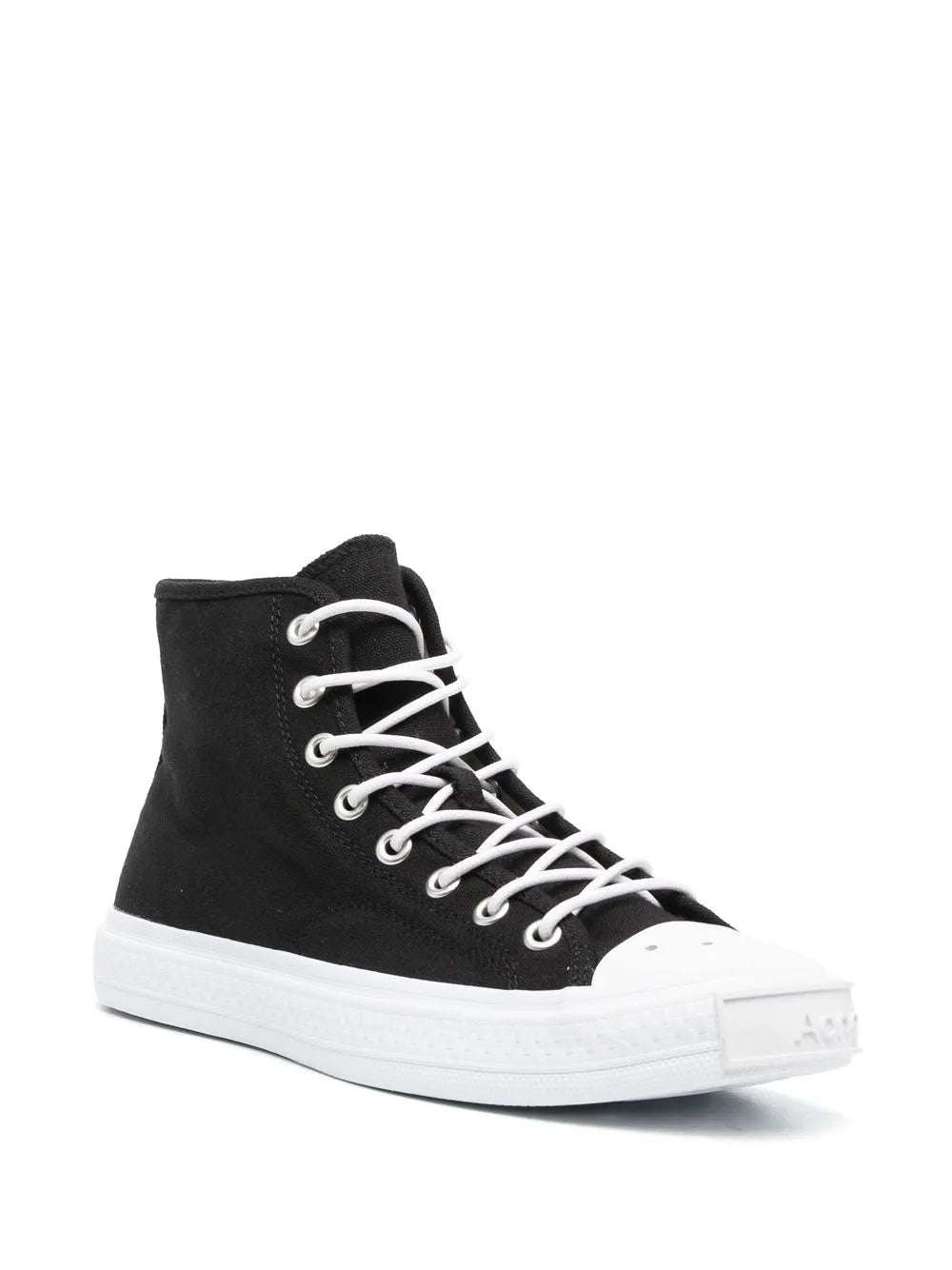 Acne Studios Contrasting Toe-Cap High-Top Sneakers — Black/White — Size US M 11 - US W 12.5 — Side View
