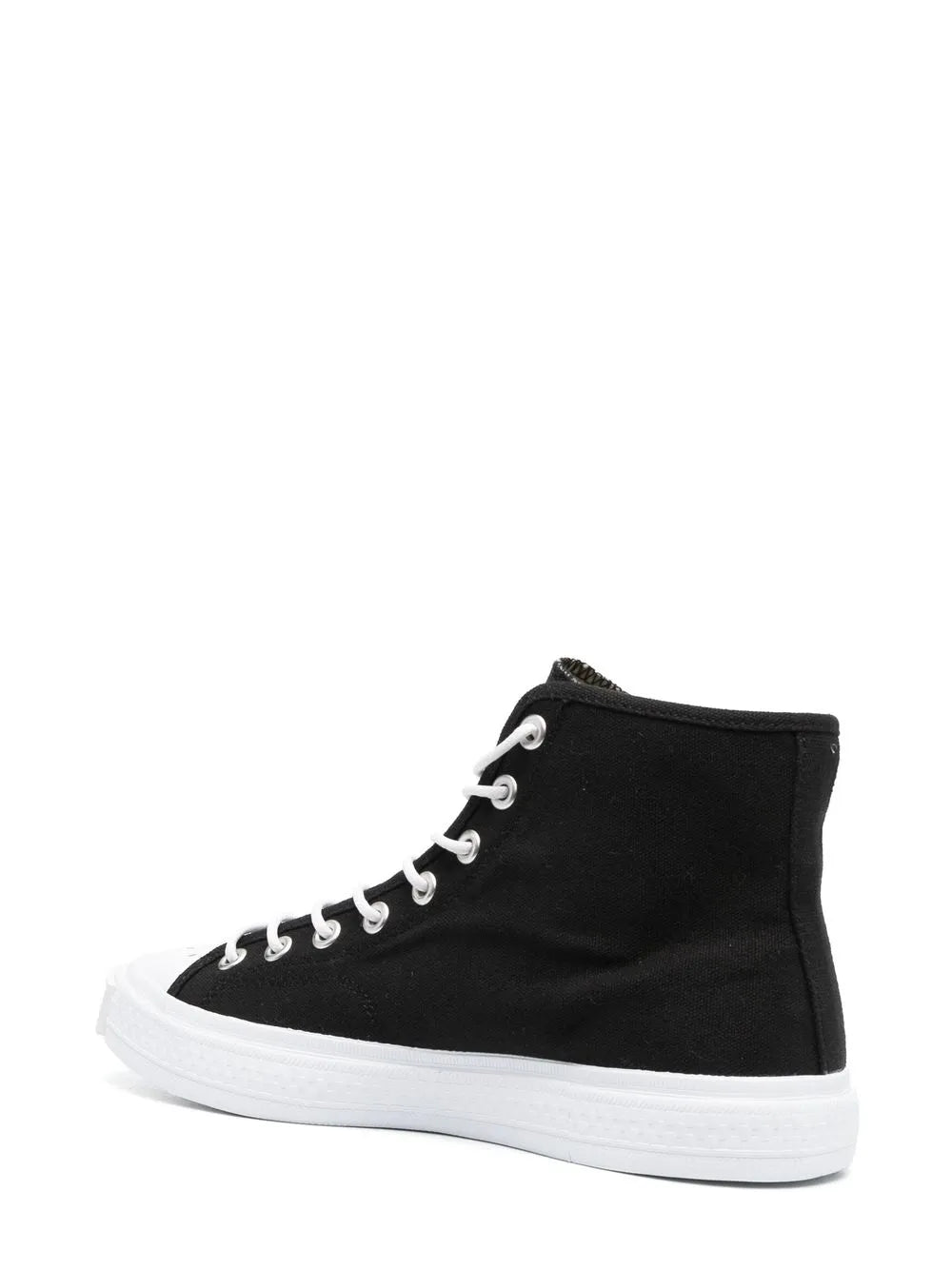 Acne Studios Contrasting Toe-Cap High-Top Sneakers — Black/White — Size US M 11 - US W 12.5 — Back View