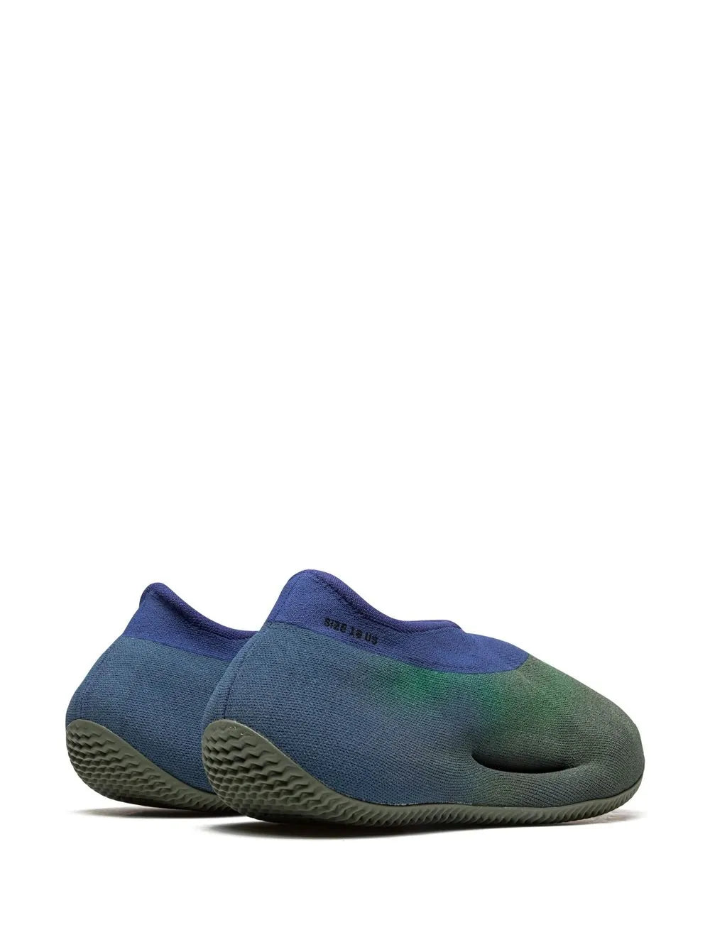 adidas Yeezy Knit Runner Faded Azure Sneakers — Blue/Olive Green — Size US M 3.5 - US W 5 — Back View