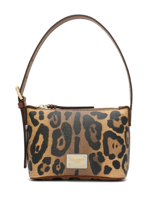 Dolce Gabbana Crespo Leopard Print Shoulder Bag — Same as shown — Size One Size — Front View