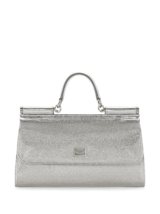 Dolce Gabbana Kim Dolcegabbana Small Sicily Rhinestone Top Handle Bag — Same as shown — Size One Size — Front View