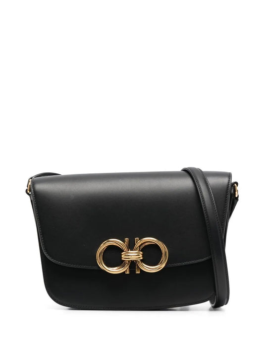 Ferragamo Gancini Leather Shoulder Bag — Same as shown — Size One Size — Front View