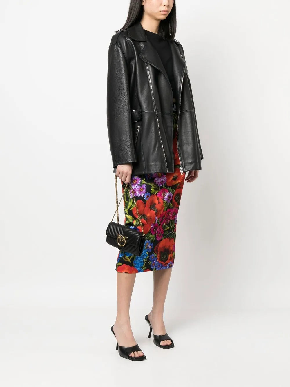 Pinko Logo Plaque Matelasse Shoulder Bag — Same as shown — Size One Size — Side View