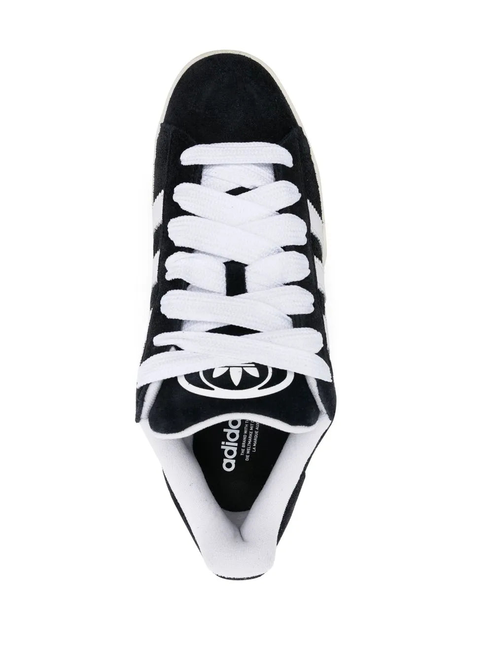 adidas Campus 00S Sneakers — Black/Cloud White/Off-White — Size US M 11.5 - US W 13 — Top View