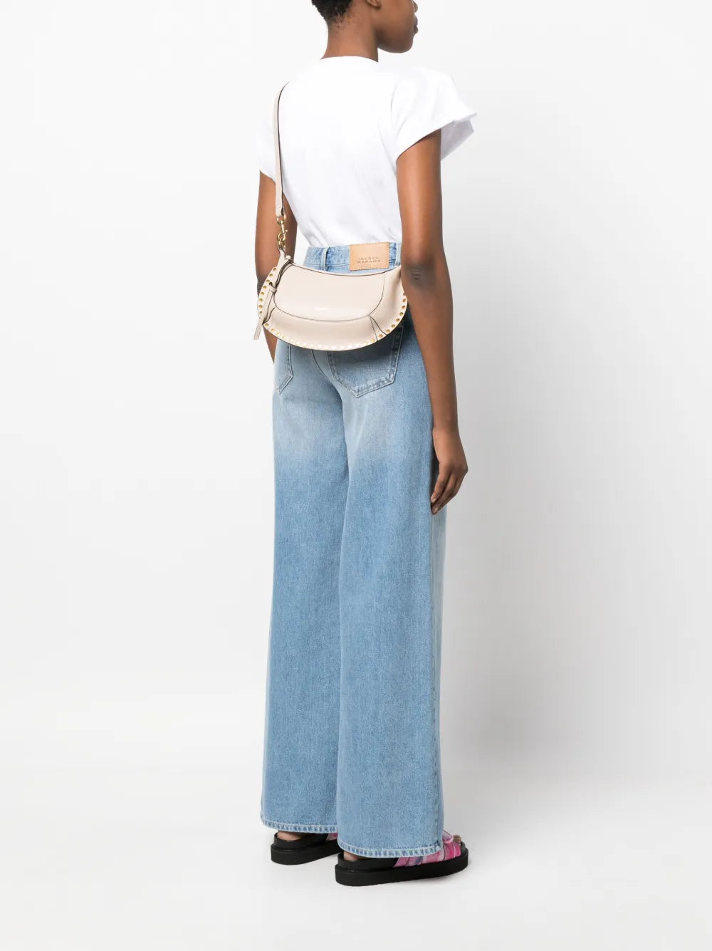 Isabel Marant Oskan Moon Leather Shoulder Bag — Same as shown — Size One Size — Side View