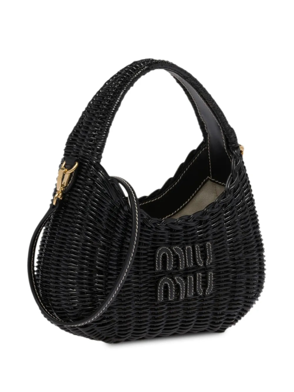 Miu Miu Mini Wander Wicker Shoulder Bag — Same as shown — Size One Size — Detail View