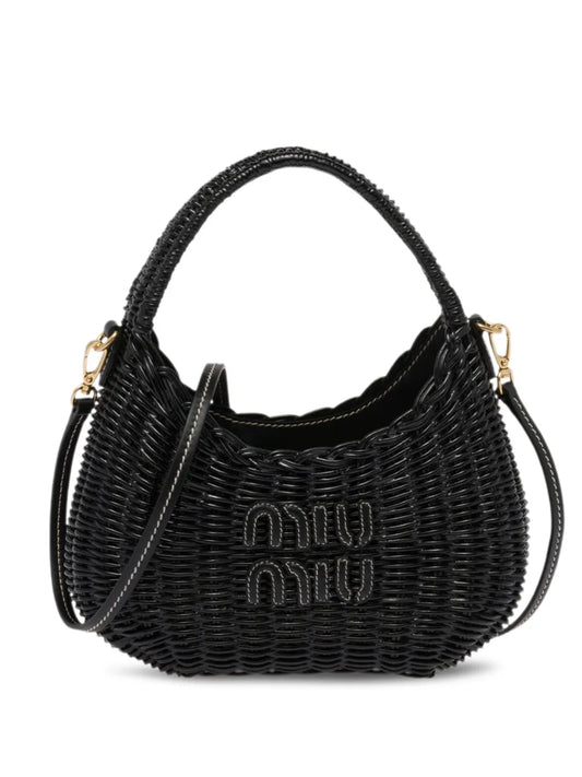 Miu Miu Mini Wander Wicker Shoulder Bag — Same as shown — Size One Size — Front View