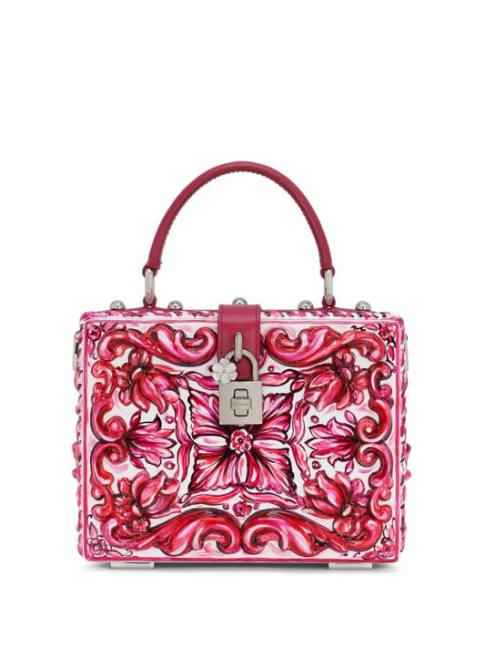 Dolce Gabbana Dolce Box Majolica Print Shoulder Bag — Same as shown — Size One Size — Front View