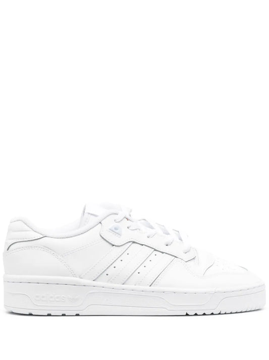 adidas Rivalry Logo-Patch Low-Top Sneakers — Optical White — Size US M 9.5 - US W 11 — Front View