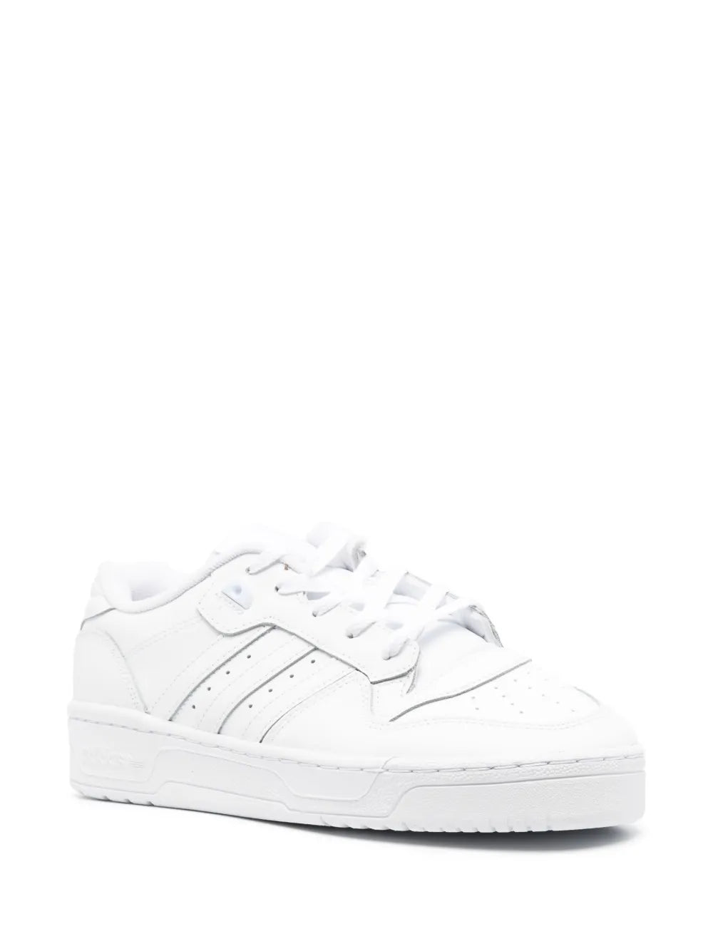 adidas Rivalry Logo-Patch Low-Top Sneakers — Optical White — Size US M 9.5 - US W 11 — Side View