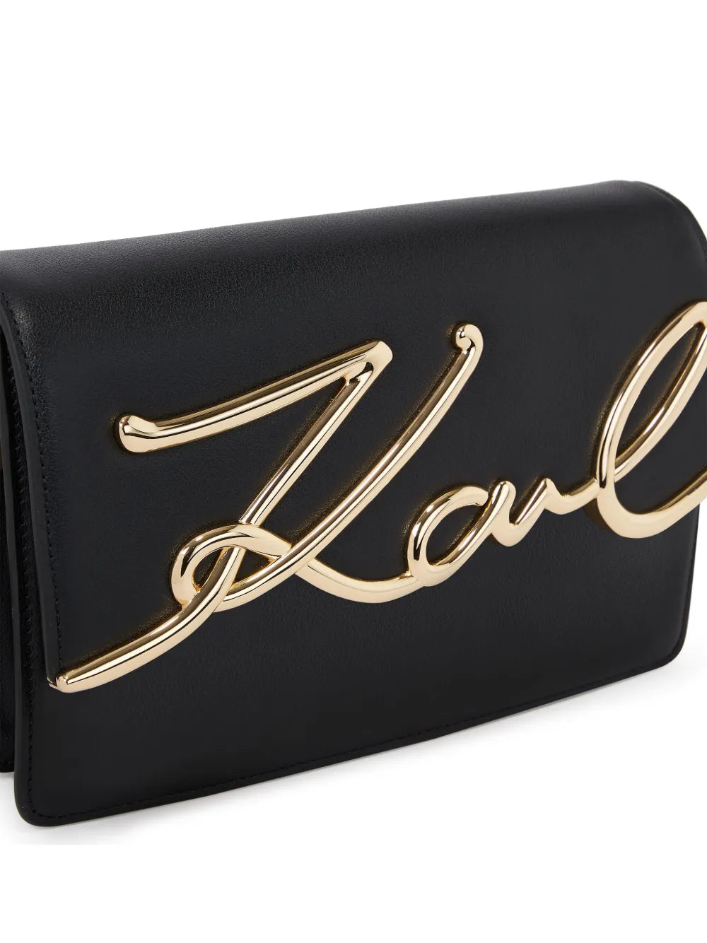 Karl Lagerfeld Medium Signature Leather Shoulder Bag — Same as shown — Size One Size — Top View