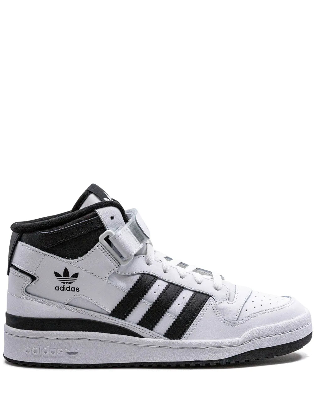 adidas Forum Mid Sneakers — Black/White — Size US M 10.5 - US W 12 — Front View