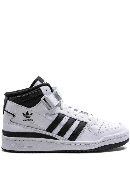 adidas Forum Mid Sneakers — Black/White — Size US M 10.5 - US W 12 — Front View