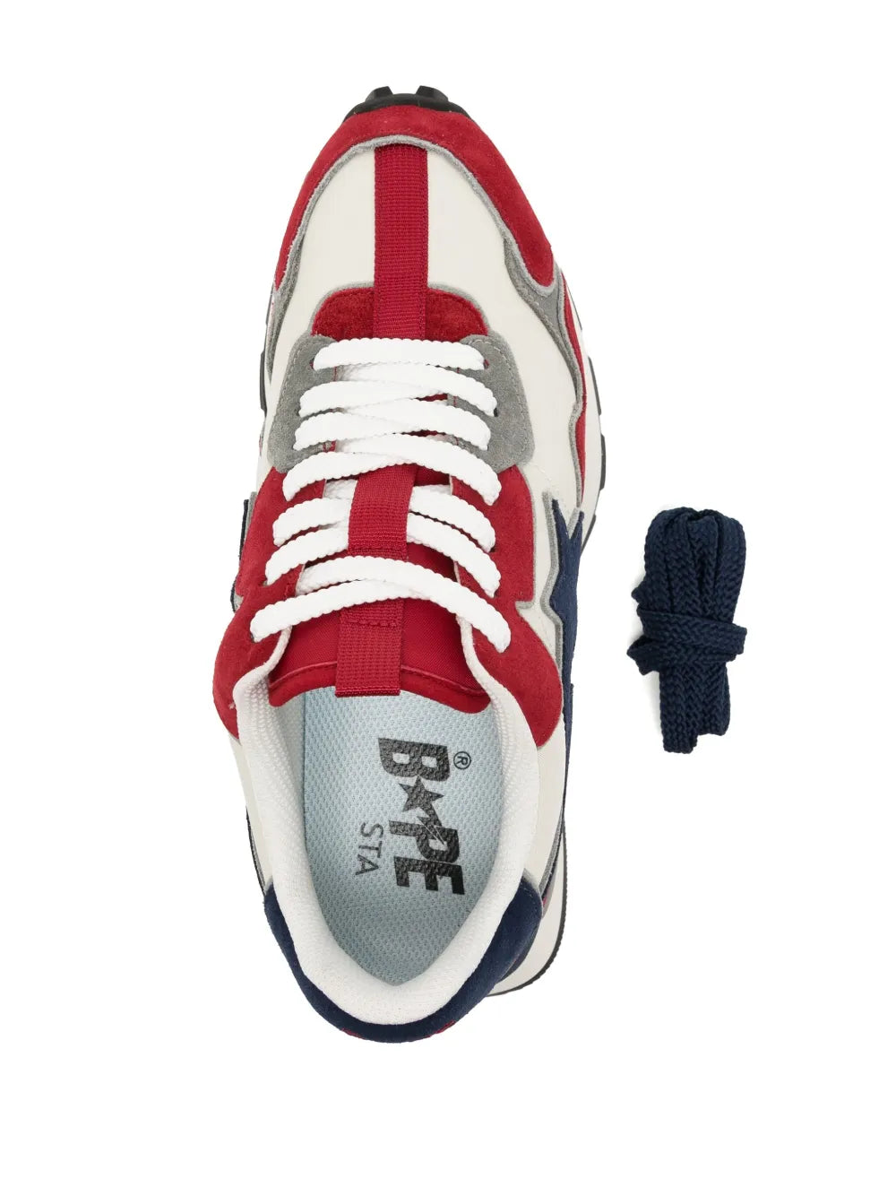 A Bathing Ape?Road Sta Express Sneakers — Red/Multicolour — Size US M 3.5 - US W 5 — Top View