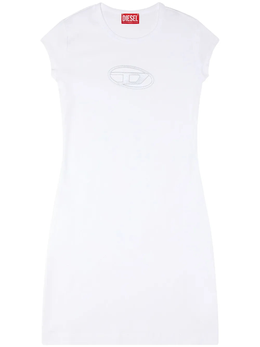 Diesel D Angiel Cut Out T Shirt Minidress — White — Size XS — Front View