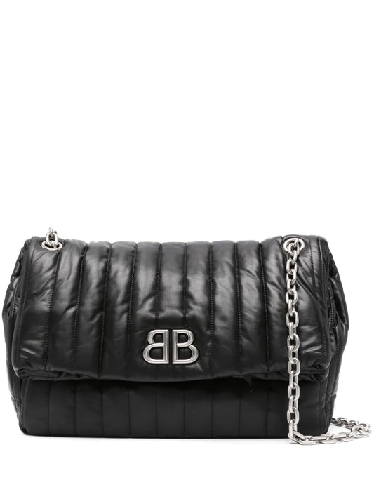 Balenciaga Medium Monaco Chain Strap Quilted Shoulder Bag — Same as shown — Size One Size — Front View