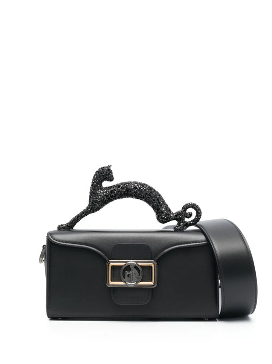Lanvin Pencil Cat Rhinestone Embellished Shoulder Bag — Same as shown — Size One Size — Front View