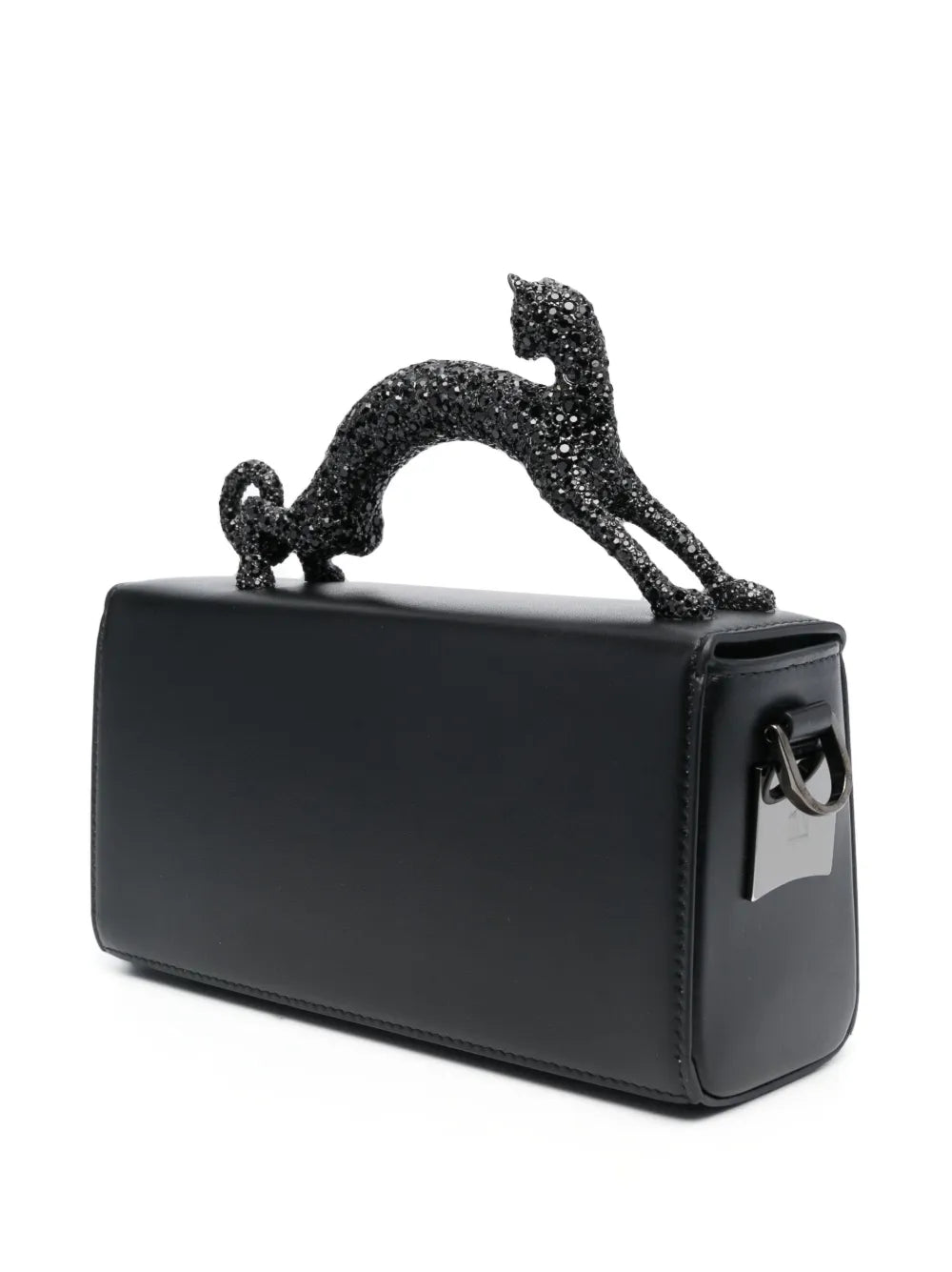 Lanvin Pencil Cat Rhinestone Embellished Shoulder Bag — Same as shown — Size One Size — Back View