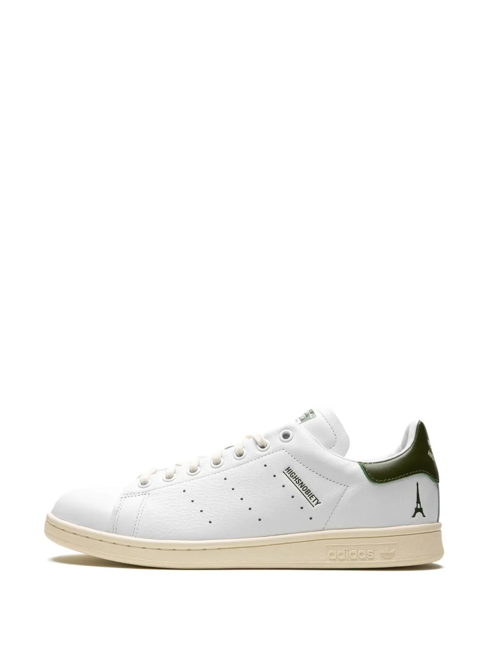 adidas Stan Smith Highsnobiety - Not In Paris Sneakers — White/Green — Size US M 8 - US W 9.5 — Detail View